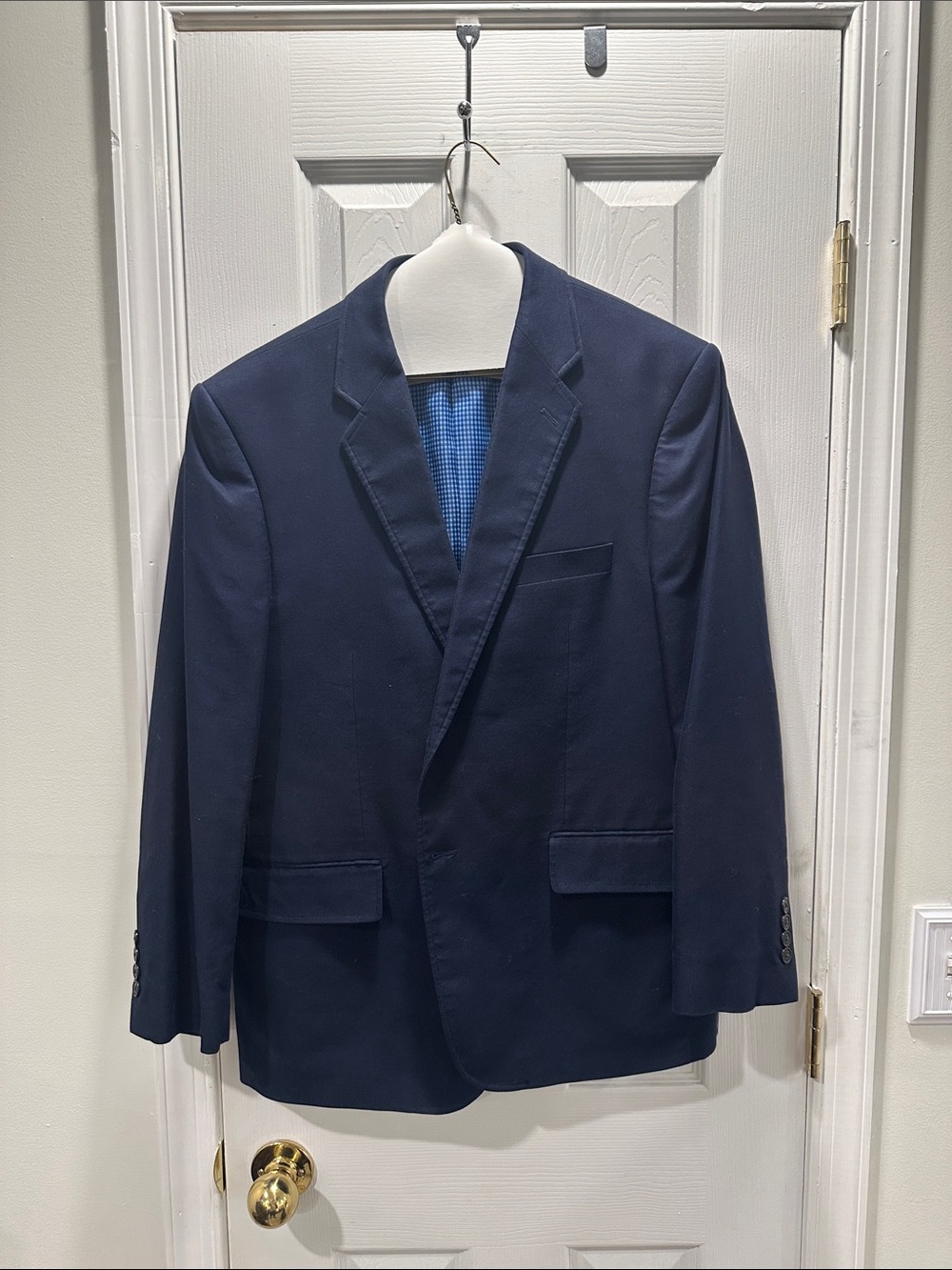 Saddlebred Men's Navy Blazer with Subtle Blue Lining